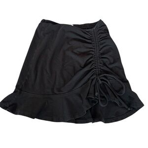 SO Women's Side Ruched Mini Skirt Pull-On Black Size XS Cotton Spandex